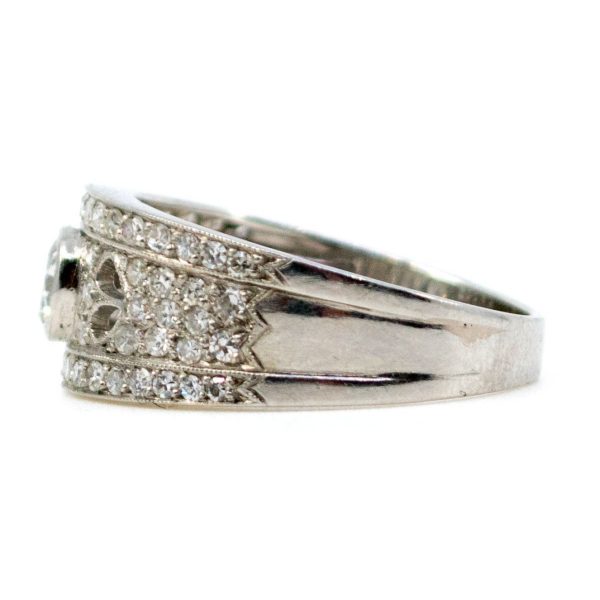 Vintage Old European Cut Diamond Ring, Platinum