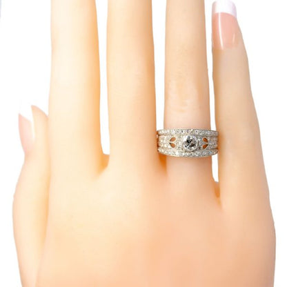 Vintage Old European Cut Diamond Ring, Platinum