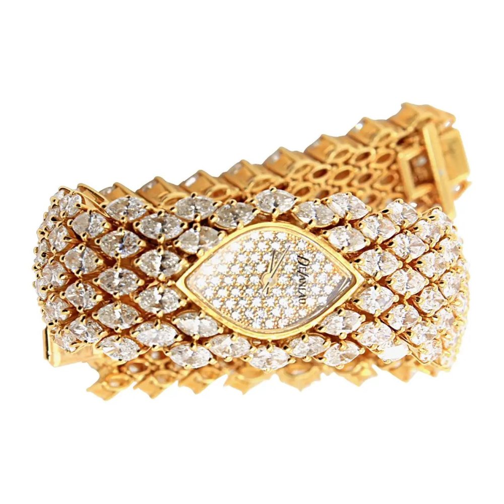 DeLaneau 35cts Diamond Watch in 18ct Yellow Gold