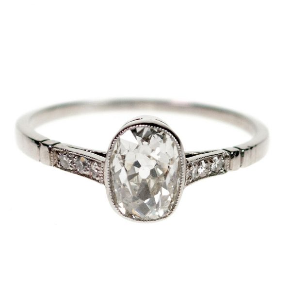 Antique Art Deco 1.12ct Champagne Diamond Ring, Platinum