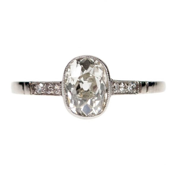 Antique Art Deco 1.12ct Champagne Diamond Ring, Platinum