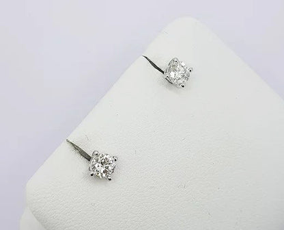 0.50ct Diamond Solitaire Stud Earrings in 18ct White Gold