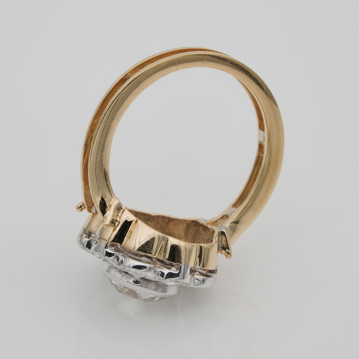 Edwardian Antique Diamond Floral Cluster Engagement Ring, 3.10 carats