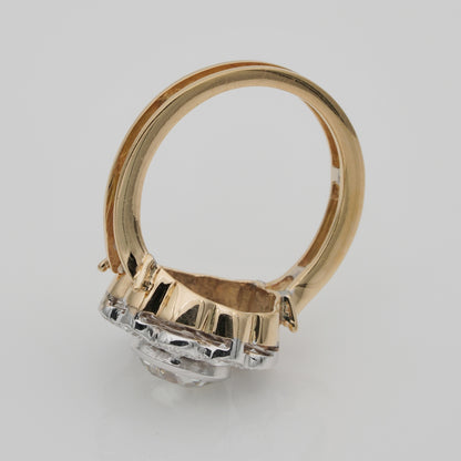 Edwardian Antique Diamond Floral Cluster Engagement Ring, 3.10 carats