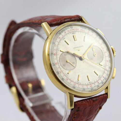 Longines Vintage Chronograph 18ct Yellow Gold 36mm Manual Watch