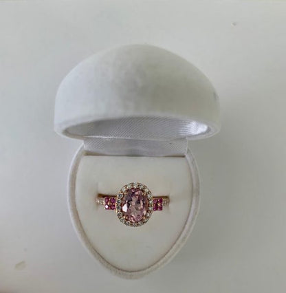 1.28ct Brazilian Morganite and Diamond 18ct Rose Gold Cluster Ring