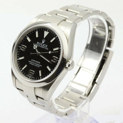 Rolex Explorer 214270 Stainless Steel 39mm Automatic Watch; black dial with 3 Arabic numerals, sapphire crystal and screwdown crown, stainless steel Oyster bracelet strap