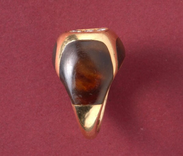 Vintage Boucheron Diamond, 18ct Gold and Tortoiseshell Ring, Signed