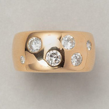 0.85ct Diamond Set 18ct Yellow Gold Band Ring