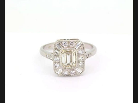Art Deco Style Diamond Ring, Set in Platinum