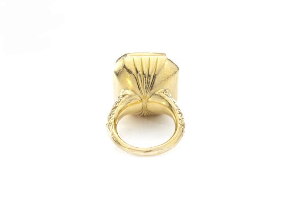 Antique 40ct Emerald Seal Ring, Brandenburg Coat of Arms, 1701