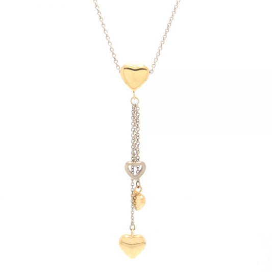 Tiffany and Co 18ct Yellow and White Gold Necklace with Heart Charms