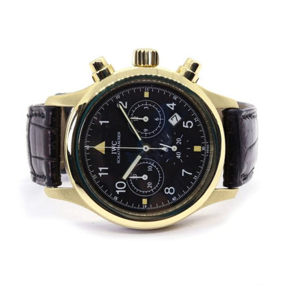 IWC Pilot Chronograph 18ct Yellow Gold 36mm Quartz Watch, Ref 3741