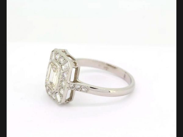 Art Deco Style Diamond Ring, Set in Platinum