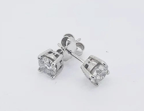 1.45ct Diamond Solitaire Stud Earrings in 18ct White Gold