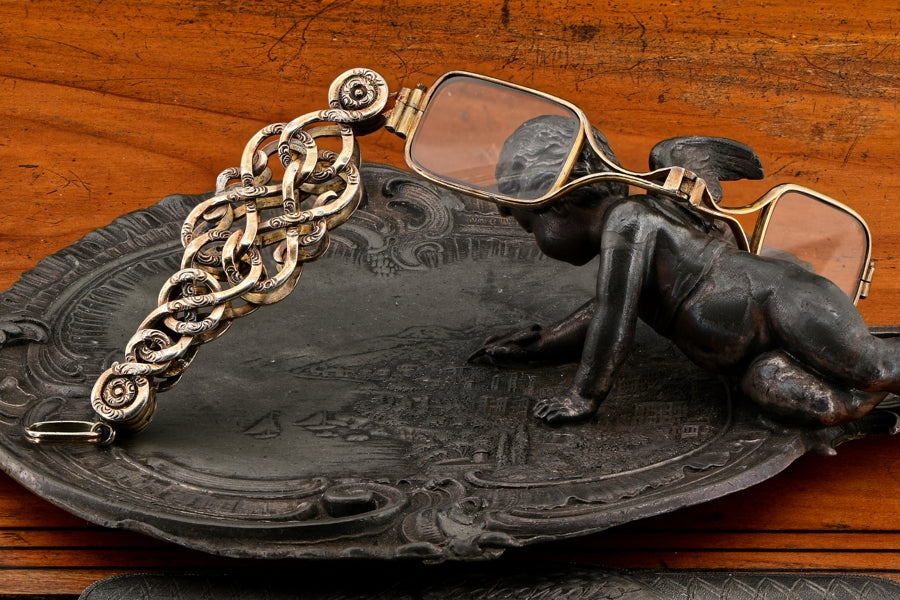 Victorian Antique 14ct Yellow Gold Snake Lorgnette Pendant