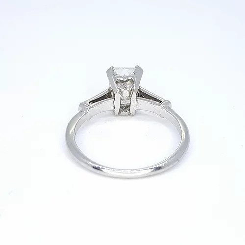 Radiant Cut Diamond Solitaire Engagement Ring in Platinum, 1.18 carats