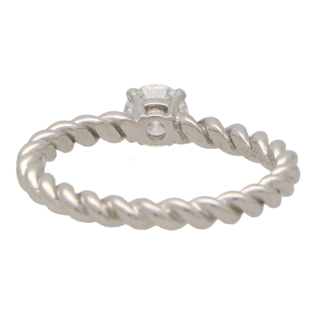 0.50ct Diamond Solitaire Ring With Twisted Platinum Band