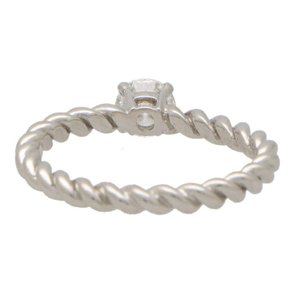 0.50ct Diamond Solitaire Ring With Twisted Platinum Band