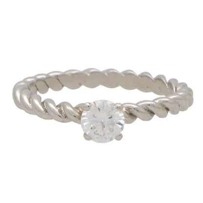 Single Stone 0.50 carat Diamond Engagement Ring With Platinum Twisted Band