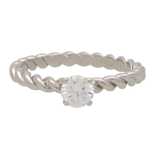 Single Stone 0.50 carat Diamond Engagement Ring With Platinum Twisted Band