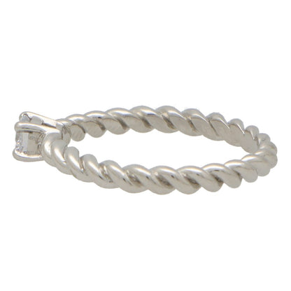 Contemporary Brilliant Diamond Solitaire Ring With Twisted Band