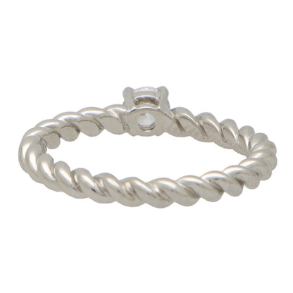 Contemporary Brilliant Diamond Solitaire Ring With Twisted Band