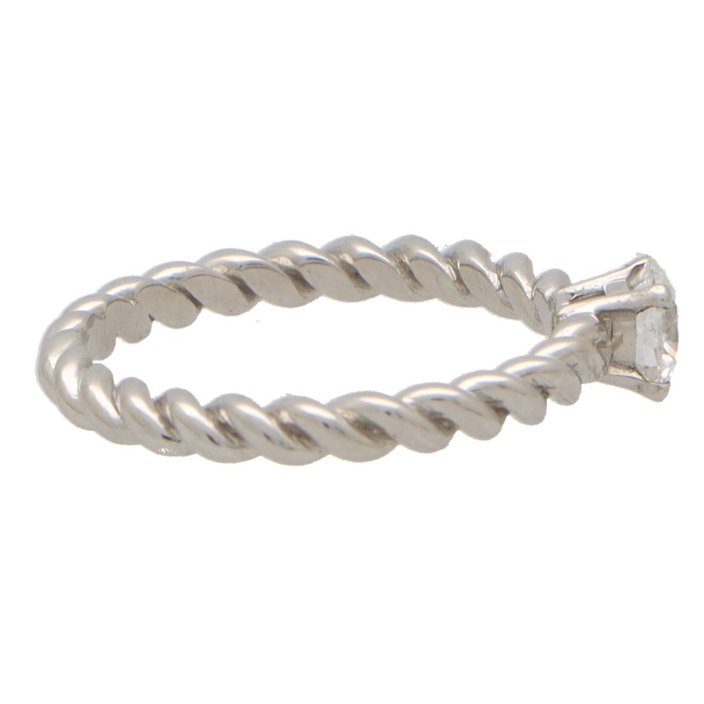 0.50ct Diamond Solitaire Ring With Twisted Band
