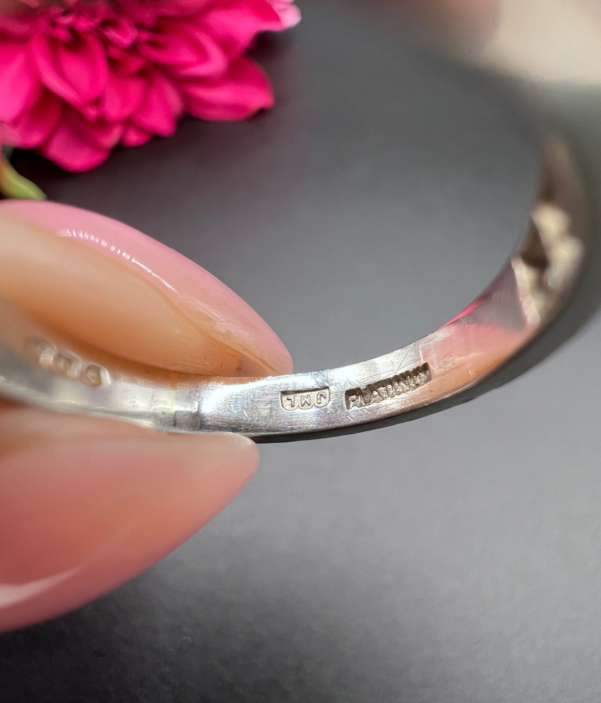 Vintage Platinum Diamond Half Eternity Ring, Hallmarked London 1984