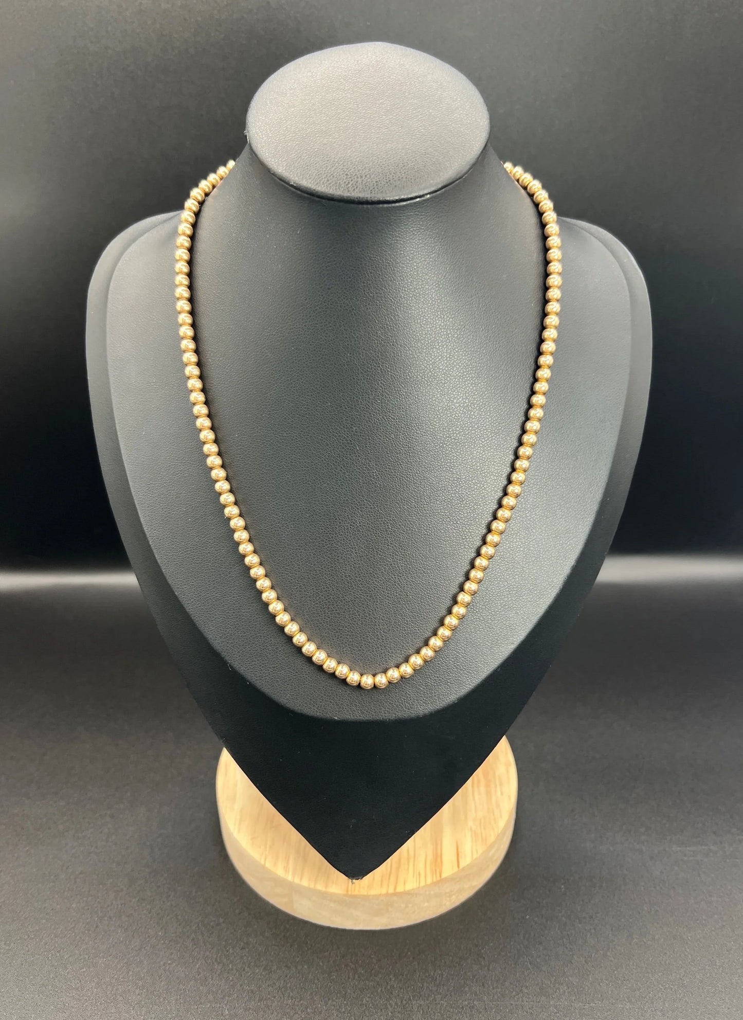 Edwardian 9 Carat Rose Gold Marseille Gold Ball Necklace, Circa 1910