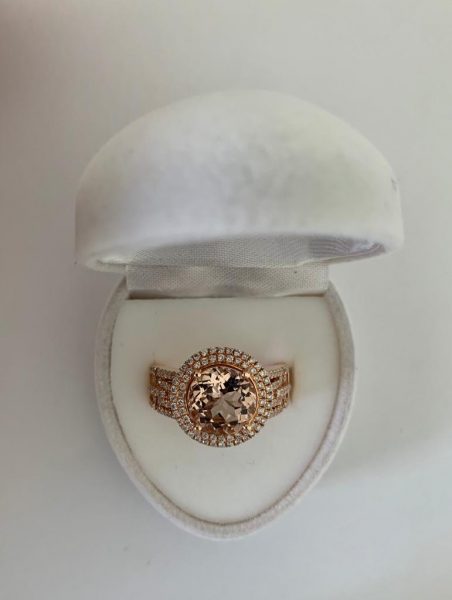 Fine 2.35ct Brazilian Morganite 18ct Rose Gold Dress Ring