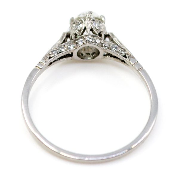 Antique Edwardian Cushion Cut Diamond Ring, Platinum