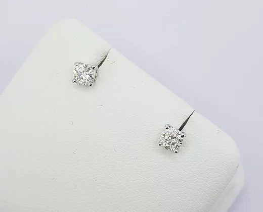 Pair of Diamond Solitaire Stud Earrings, 0.50 carat total, in 18ct white gold