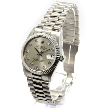 Vintage Rolex Oyster Perpetual Datejust 68279 18ct White Gold and Diamond Midsize Automatic Watch, Circa 1990s