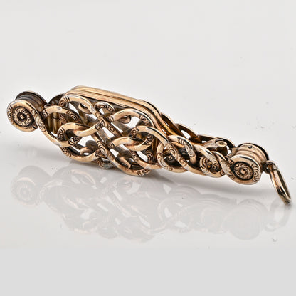 Victorian Antique 14ct Yellow Gold Snake Lorgnette Pendant