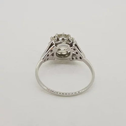 Art Deco 2.20ct Diamond Solitaire Ring with Diamond Shoulders