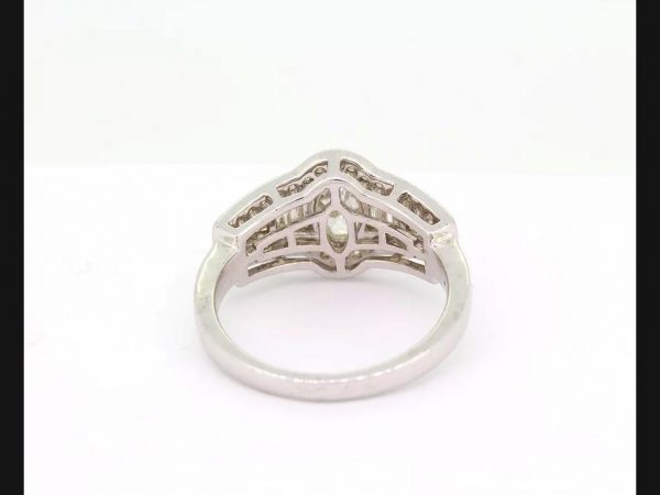 Vintage Diamond Ring, 1.39 carat total, 18ct White Gold