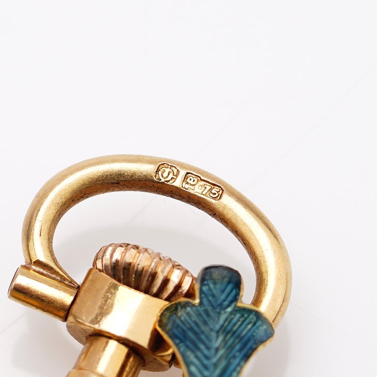 Vintage Gold and Guilloche Enamel Pendant Pocket Watch