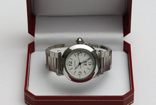 Cartier Pasha C Automatic 35mm Stainless Steel Gents Watch, Ref. 2475, on stainless steel bracelet with double-fold hidden clasp