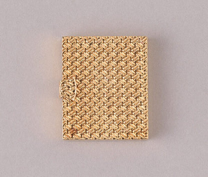 Van Cleef and Arpels Vintage 18ct Yellow Gold Photo Frame, geometric textured design, can hold four photos. Signed and numbered VCA NY 20 V-8