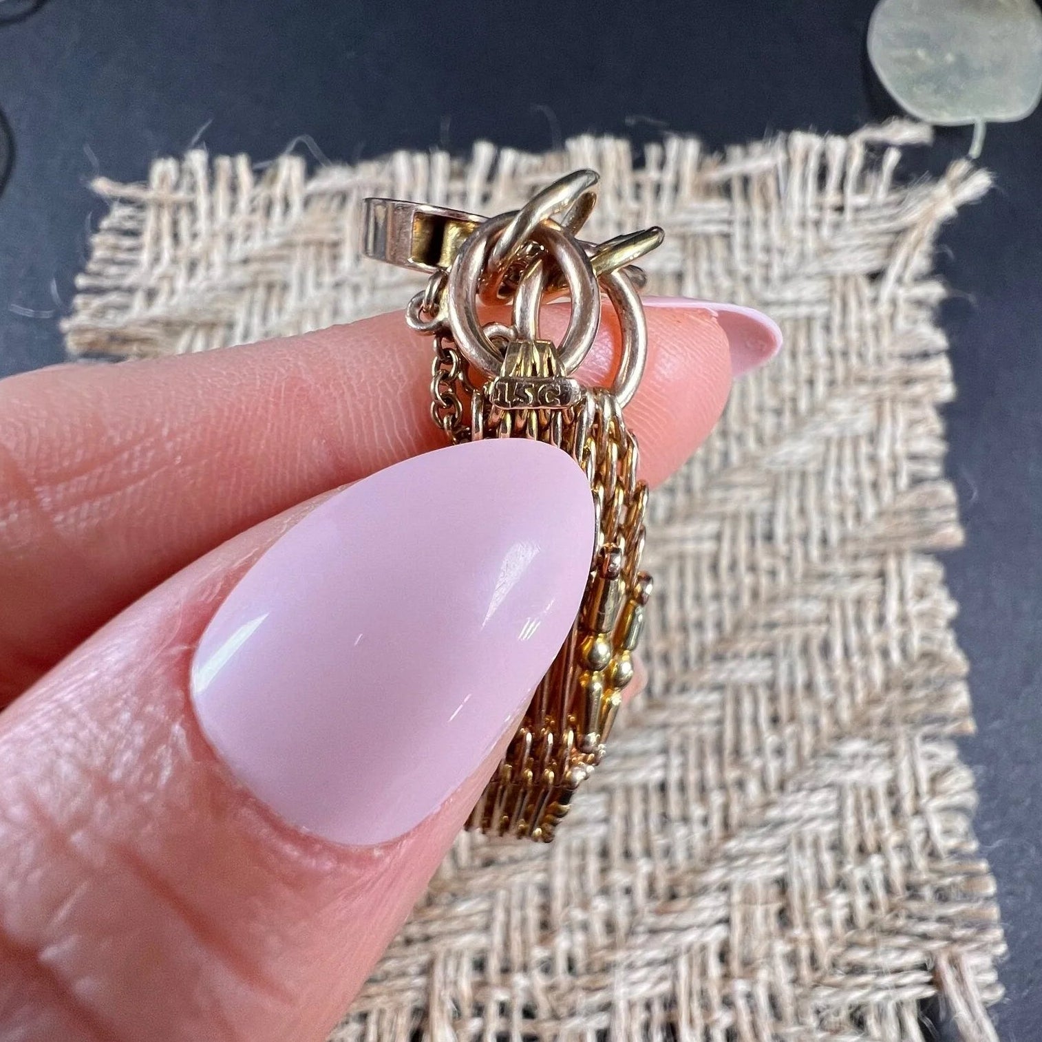 Victorian Antique 15ct Gold Gate Bracelet with Heart Padlock
