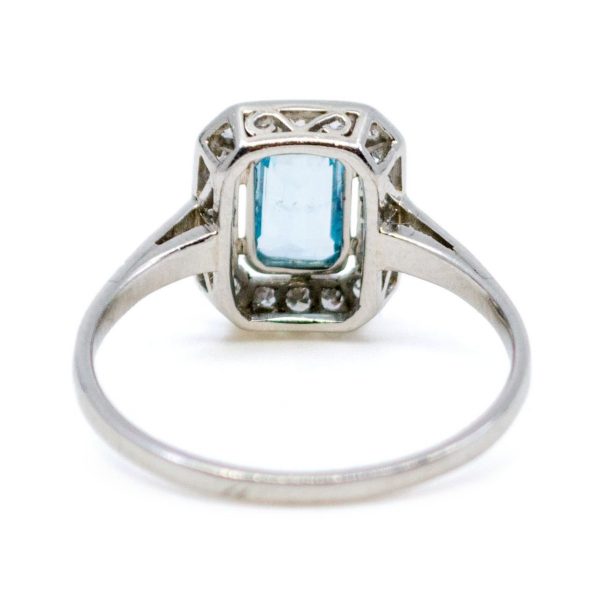 Vintage 0.50ct Aquamarine and Diamond Ring, Platinum