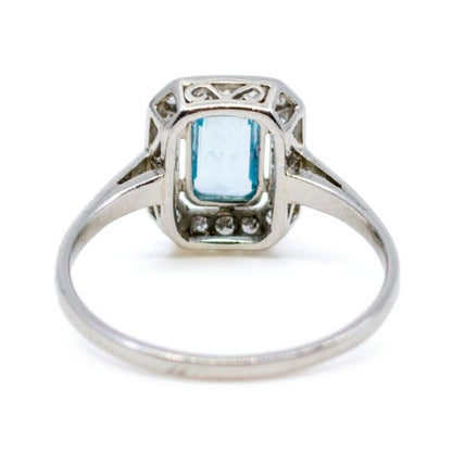 Vintage 0.50ct Aquamarine and Diamond Ring, Platinum