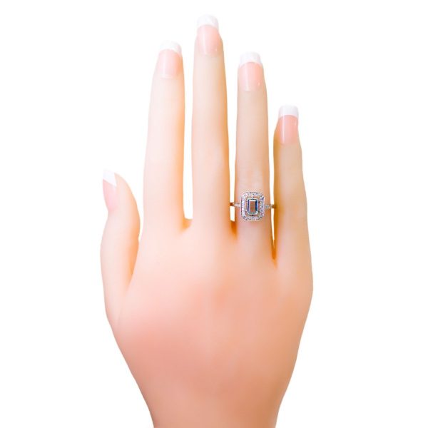 Vintage 0.50ct Aquamarine and Diamond Ring, Platinum