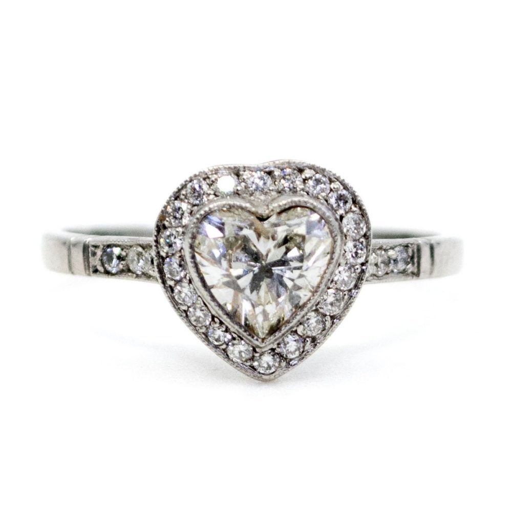 Art Deco Style Diamond Heart Ring