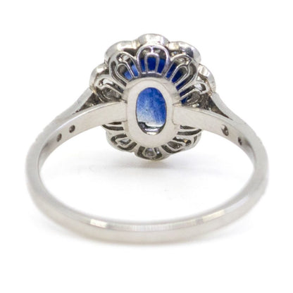 Vintage Sapphire and Diamond Cluster Ring