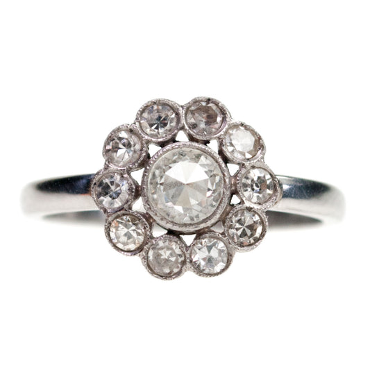 A platinum diamond cluster ring