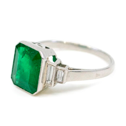 3.15ct Emerald and Diamond Ring
