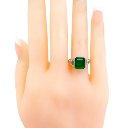 3.15ct Emerald and Diamond Ring