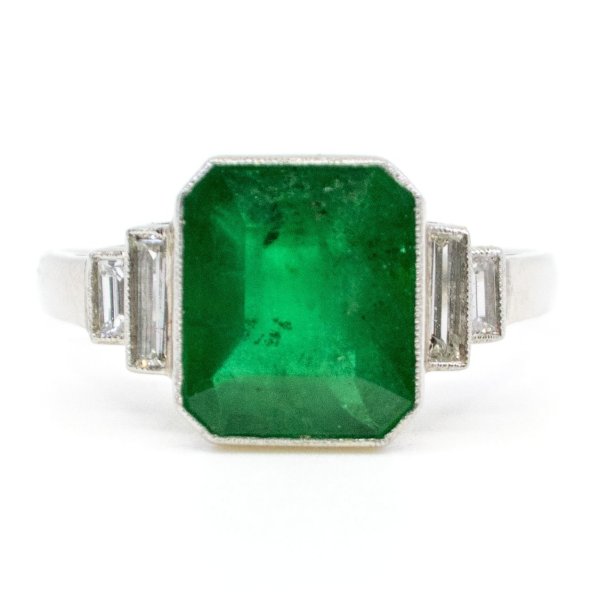 3.15ct Emerald and Diamond Ring
